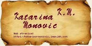 Katarina Monović vizit kartica